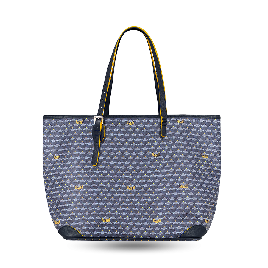 Daily Battle 37 Tote - Yellow Border Paris Blue