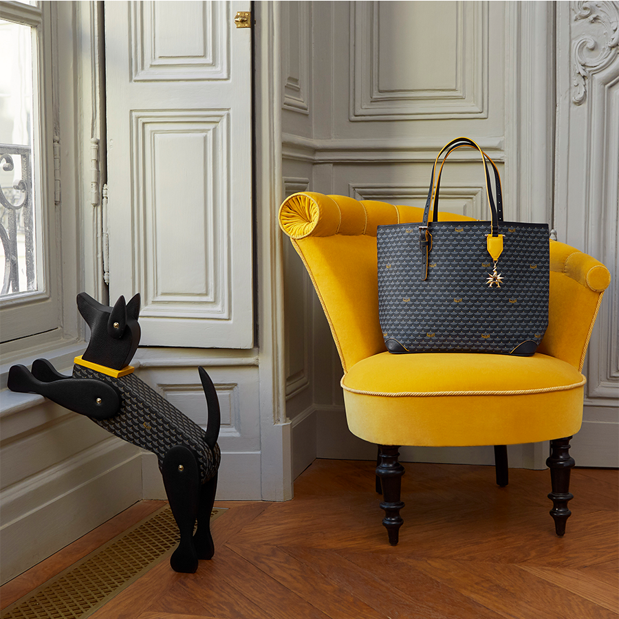 Daily Battle 37 Tote - Yellow Border Paris Blue