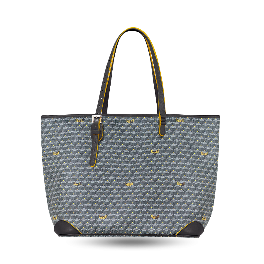Daily Battle 37 Tote - Yellow Border Powder Black