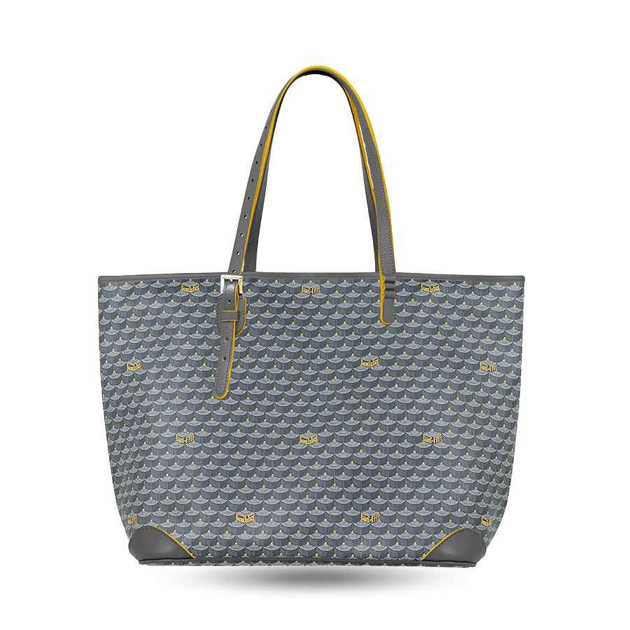 Daily Battle 37 Tote - Yellow Border Steel Grey