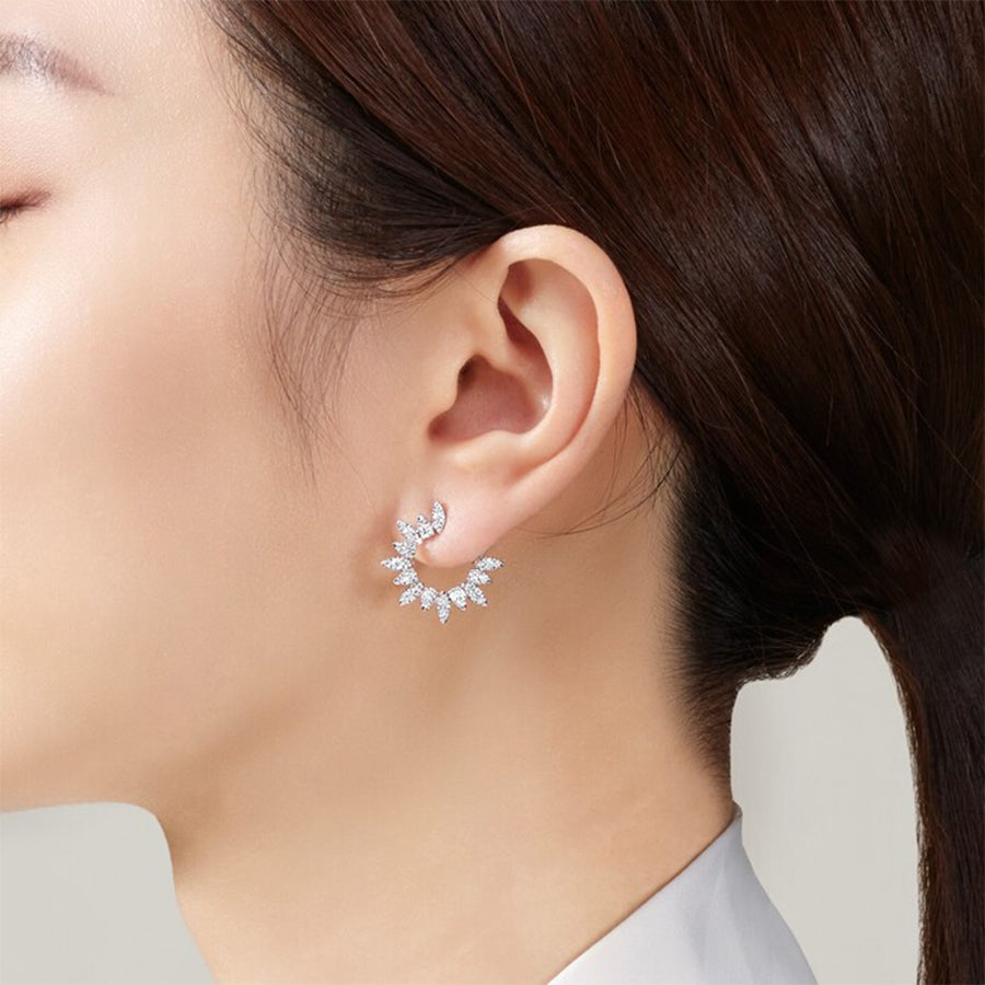 Aerial Sunburst Wrap Earrings, Small Size, 1.22 ct TDW