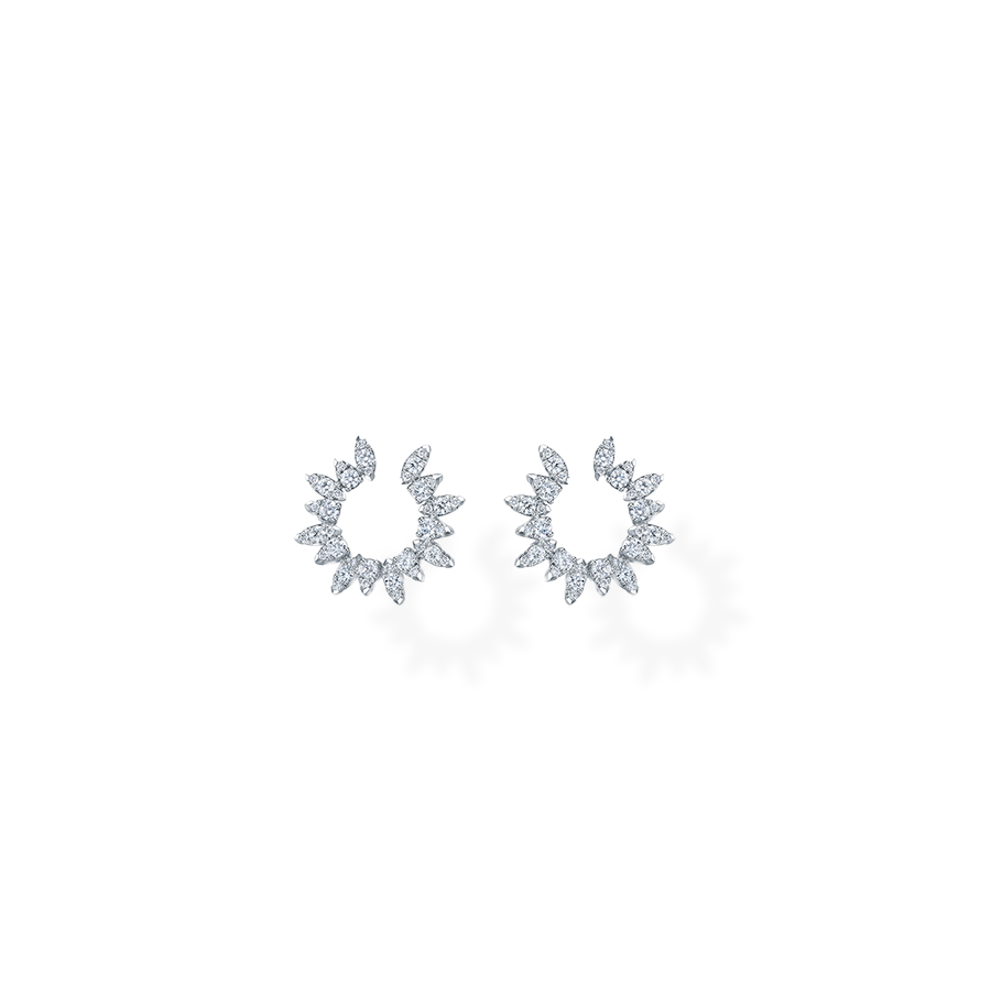 Aerial Sunburst Wrap Earrings, Small Size, 1.22 ct TDW