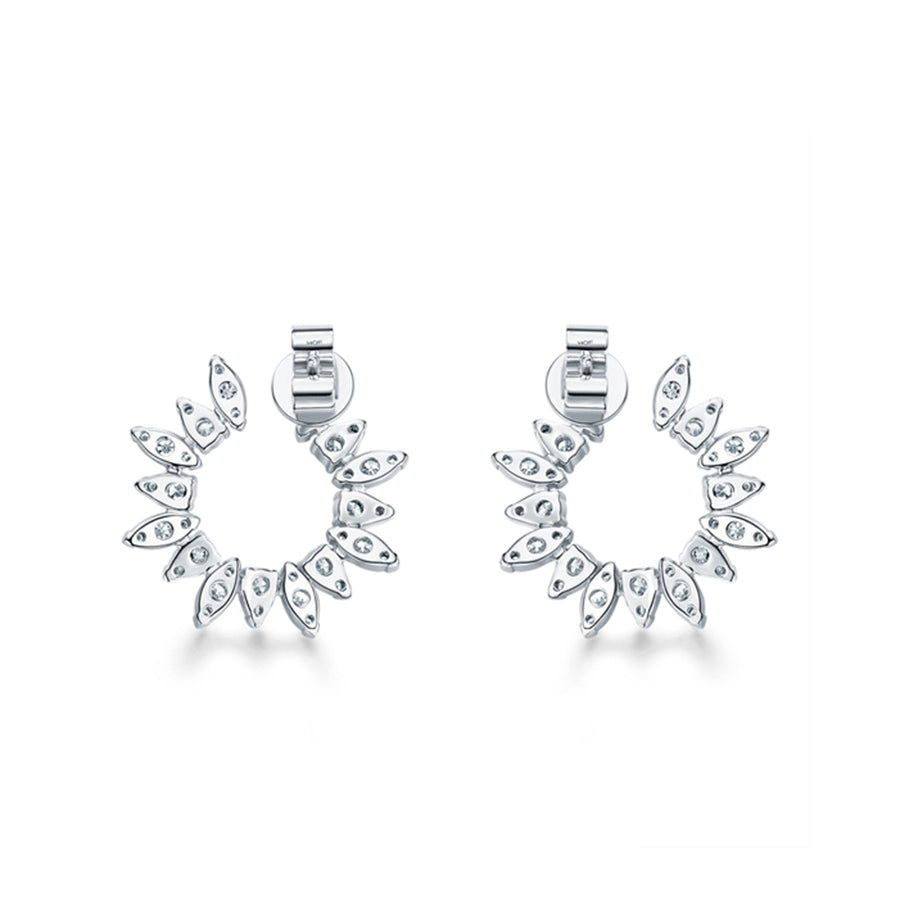 Aerial Sunburst Wrap Earrings, Small Size, 1.22 ct TDW