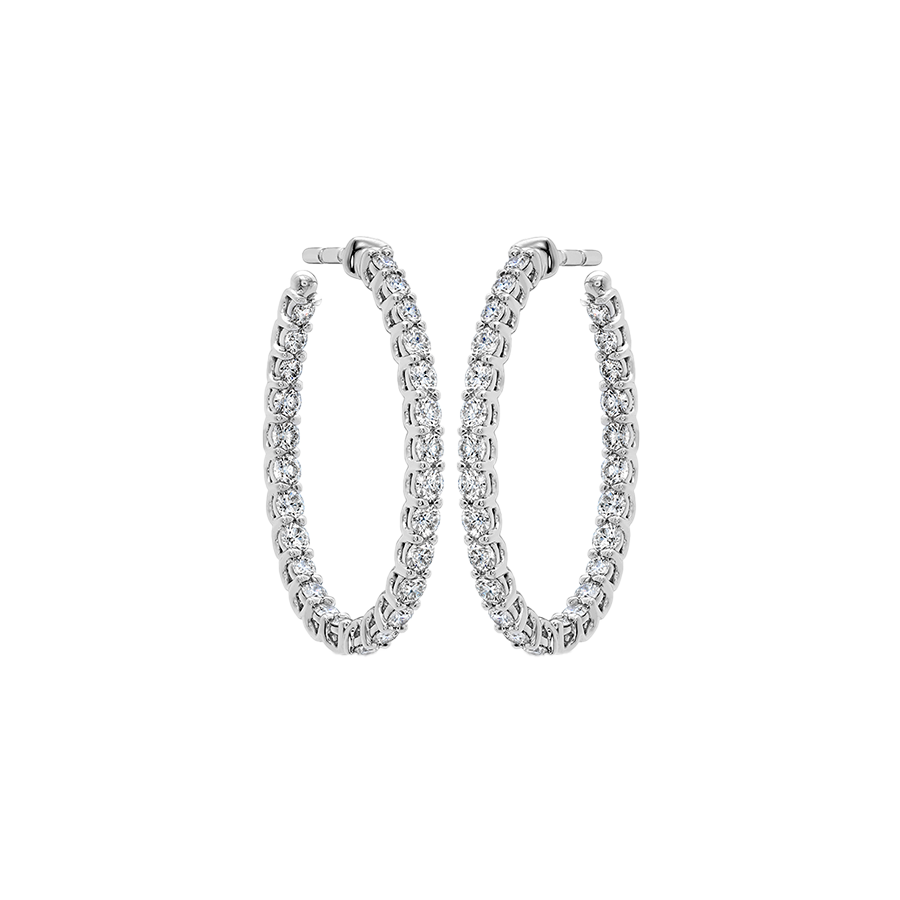 Signature Oval Hoops, M Size, 1.46 ct TDW