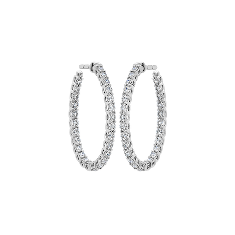 Signature Oval Hoops, M Size, 1.46 ct TDW