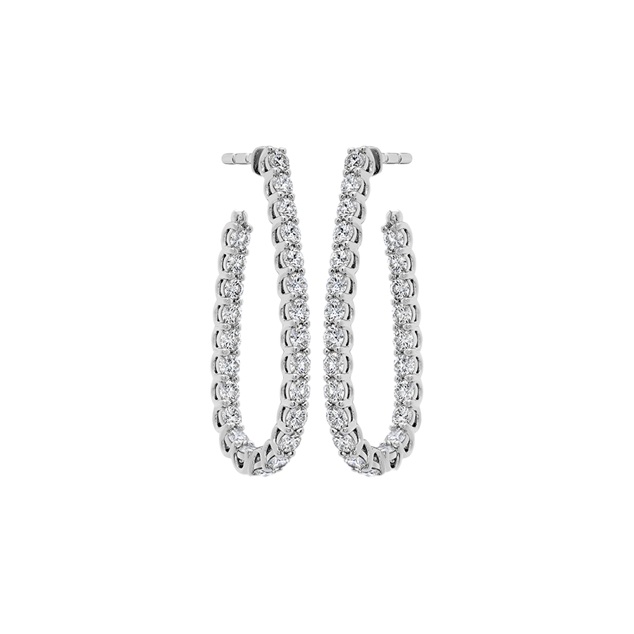 Signature Pear Hoops, M Size, 2.00 ct TDW