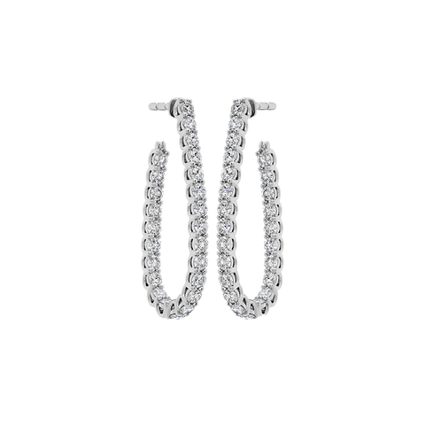 Signature Pear Hoops, M Size, 2.00 ct TDW