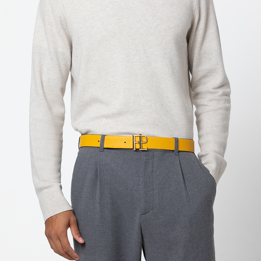 Customisable Leather Belt 85cm - Beige