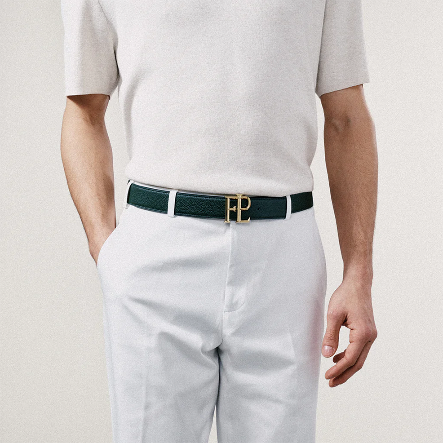 Customisable Leather Belt 95cm - Forest Green