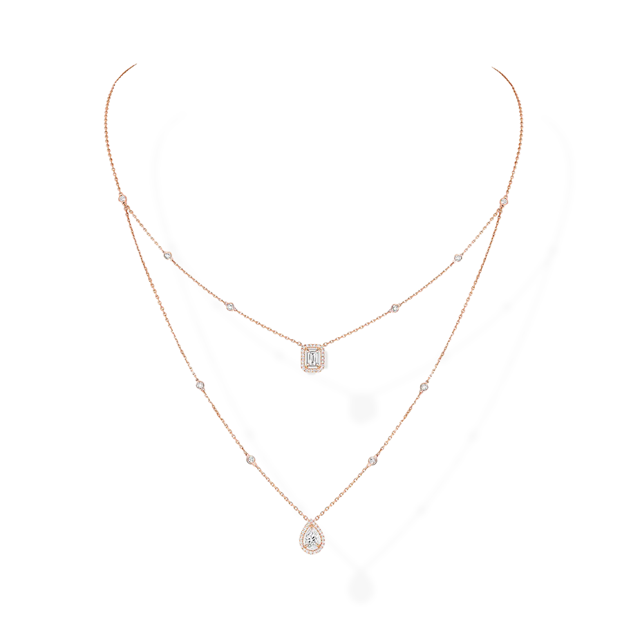 Two layer diamond necklace deals