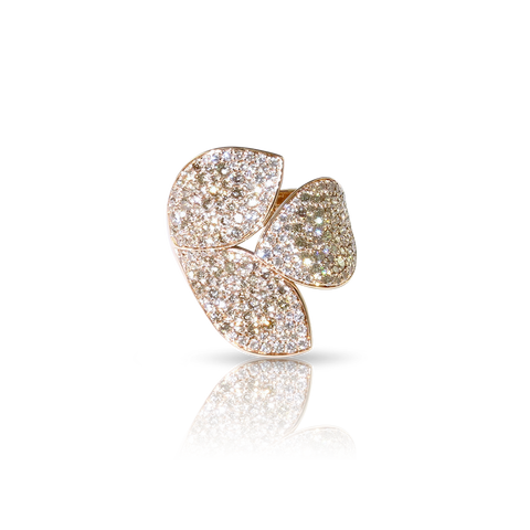 Giardini Segreti Ring Pink Gold Three Leaves