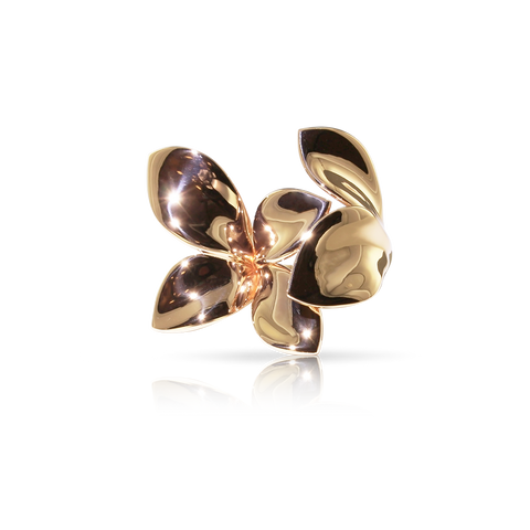 Giardini Segreti Ring Pink Gold Five Leaves Medium Flower