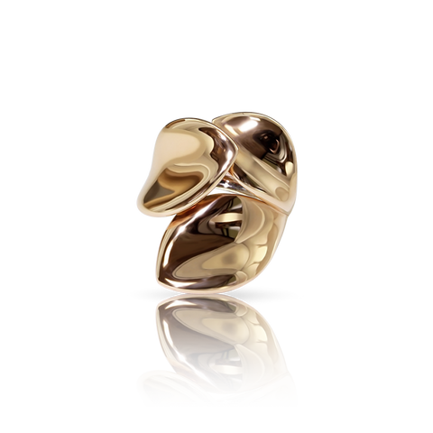 Giardini Segreti Ring Pink Gold Three Leaves