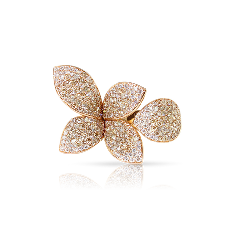 Giardini Segreti Ring Pink Gold Five Leaves Small Flower
