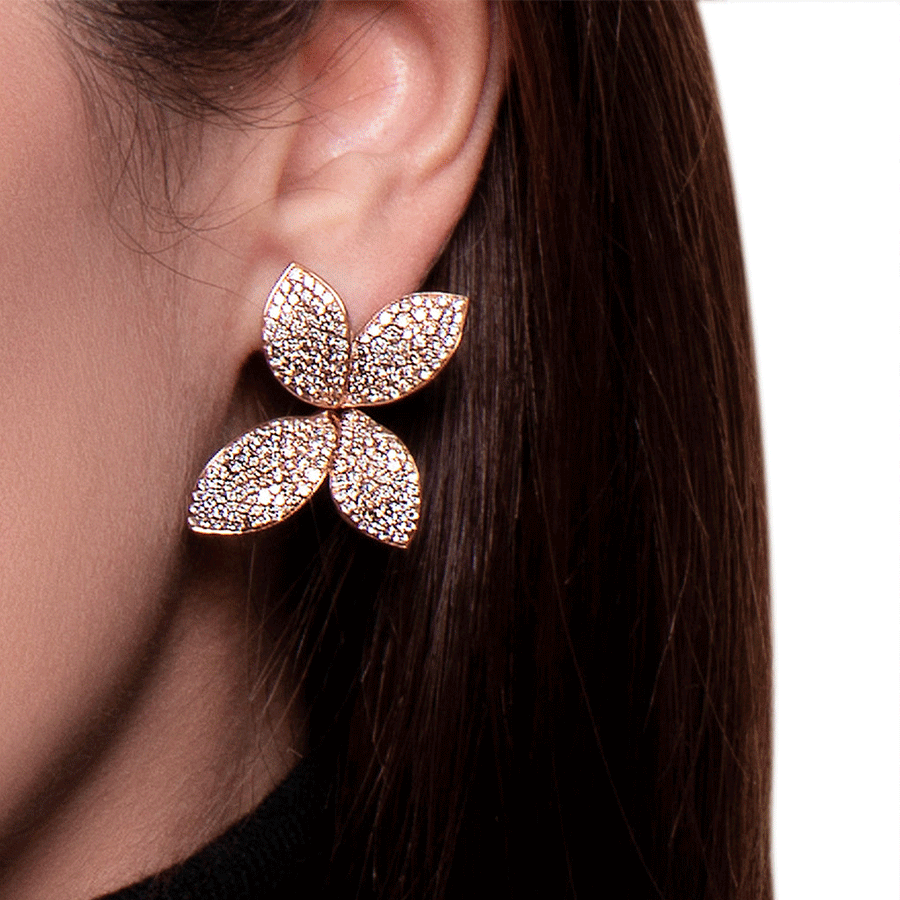 Giardini Segreti Earrings Pink Gold Medium Flower