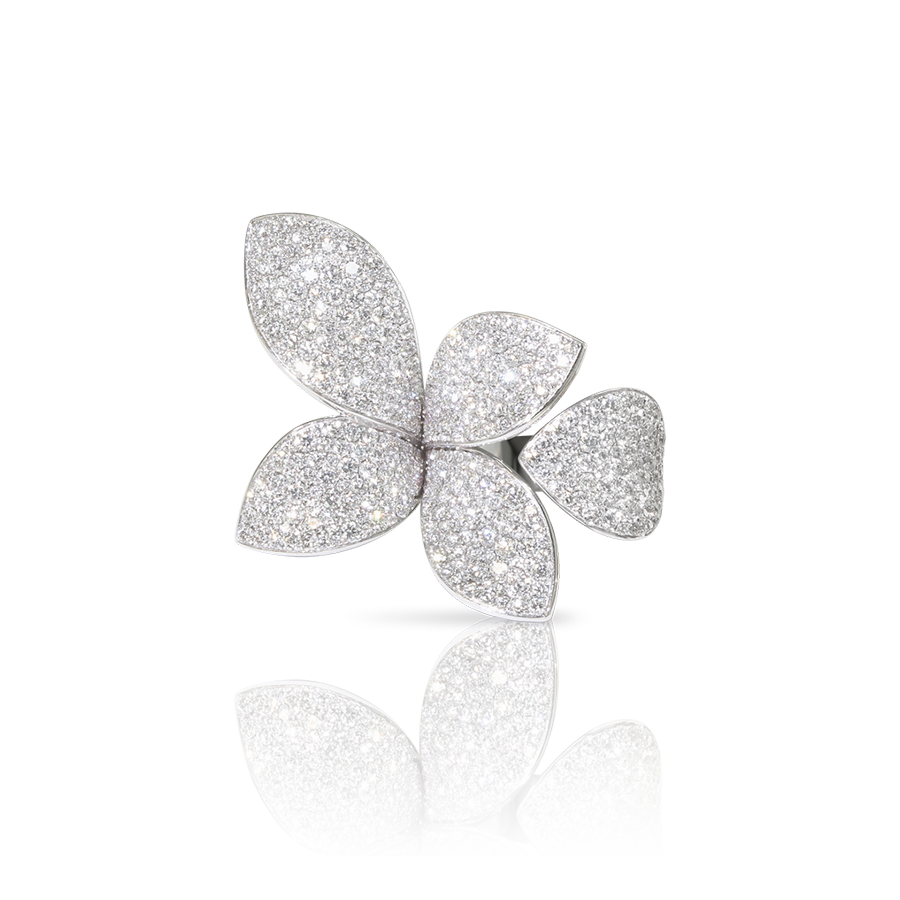 Giardini Segreti Ring White Gold Five Leaves Flower