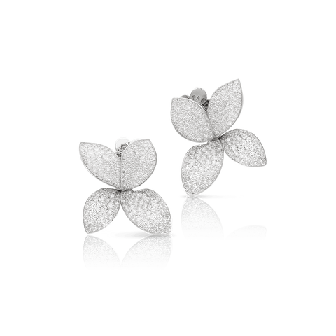 Giardini Segreti Earrings White Gold Small Flower
