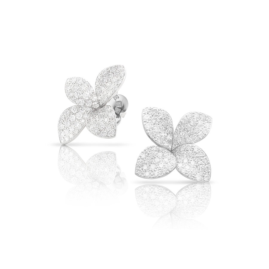 Petit Garden Earrings White Gold Medium Flower