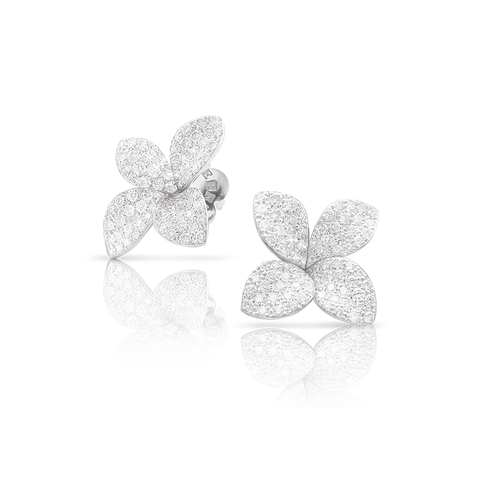 Petit Garden Earrings White Gold Medium Flower