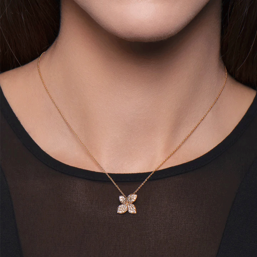Petit Garden Necklace Pink Gold Small Flower