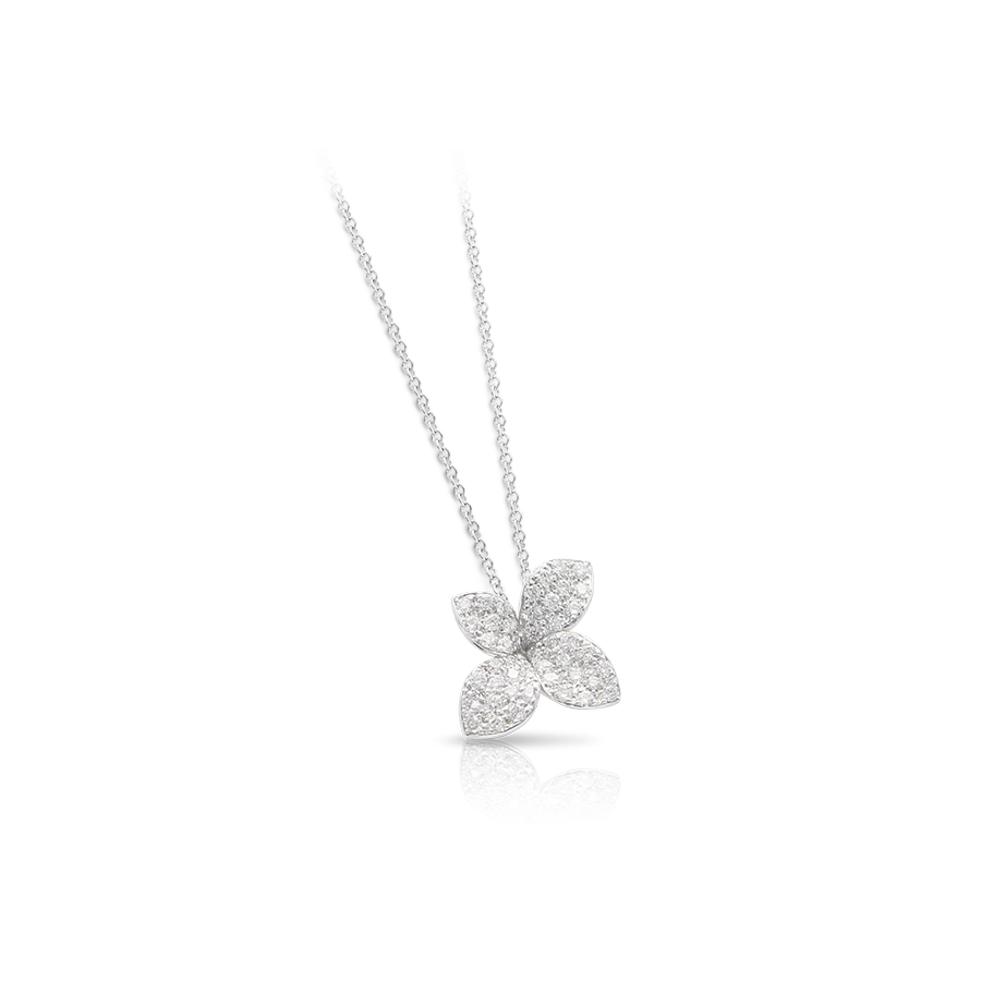 Petit Garden Necklace White Gold Small Flower