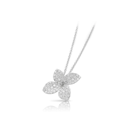 Petit Garden Necklace White Gold Medium Flower