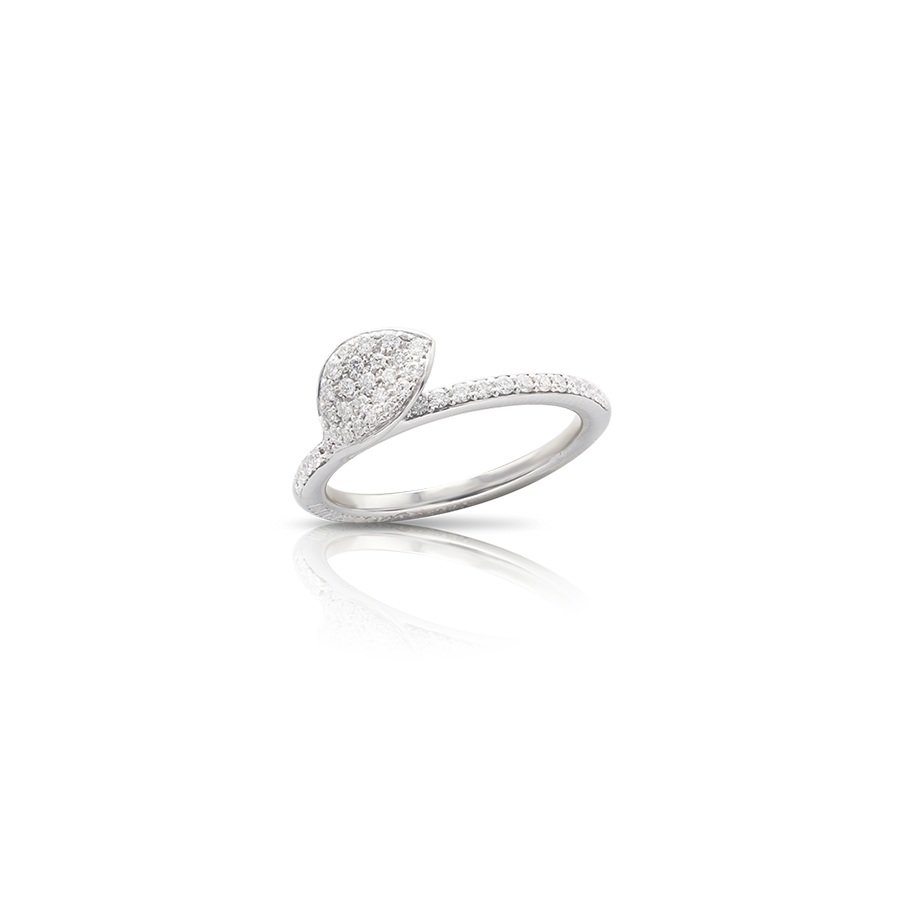 Petit Garden Ring White Gold Single Leaf