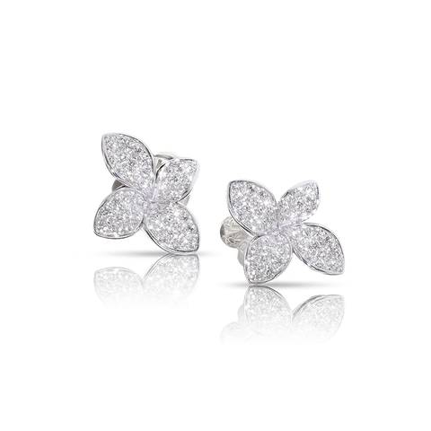 Petit Garden Earrings White Gold Small Flower