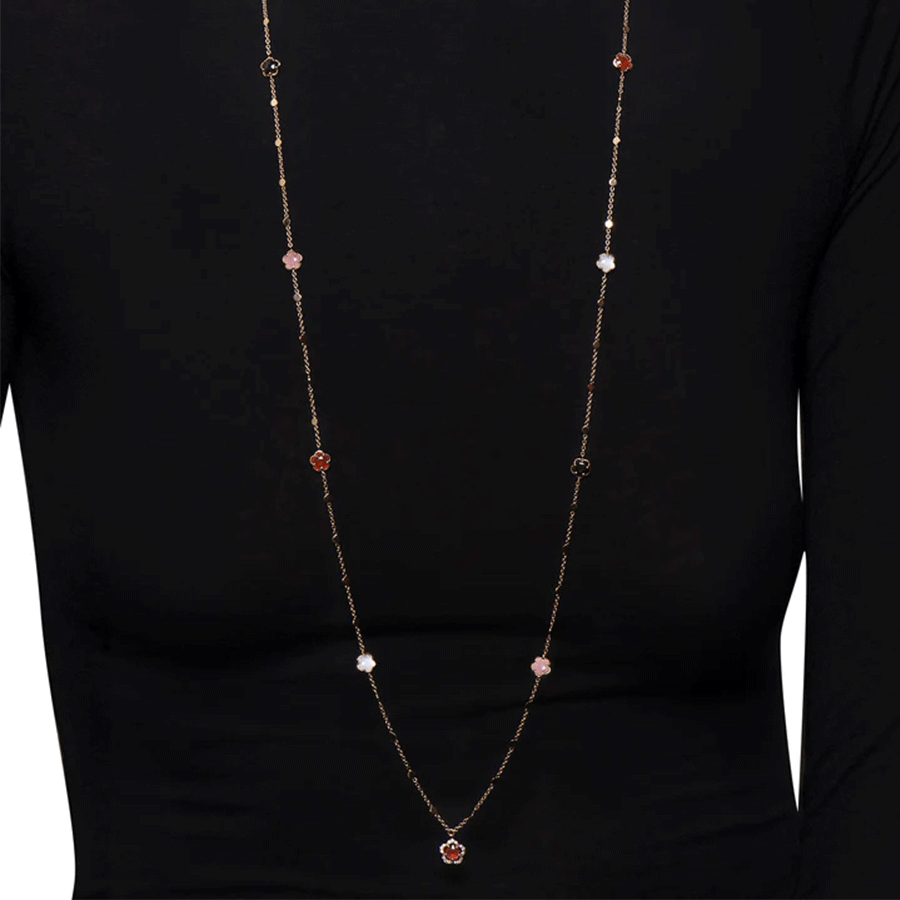 Figlia Dei Fiori Necklace Pink Gold