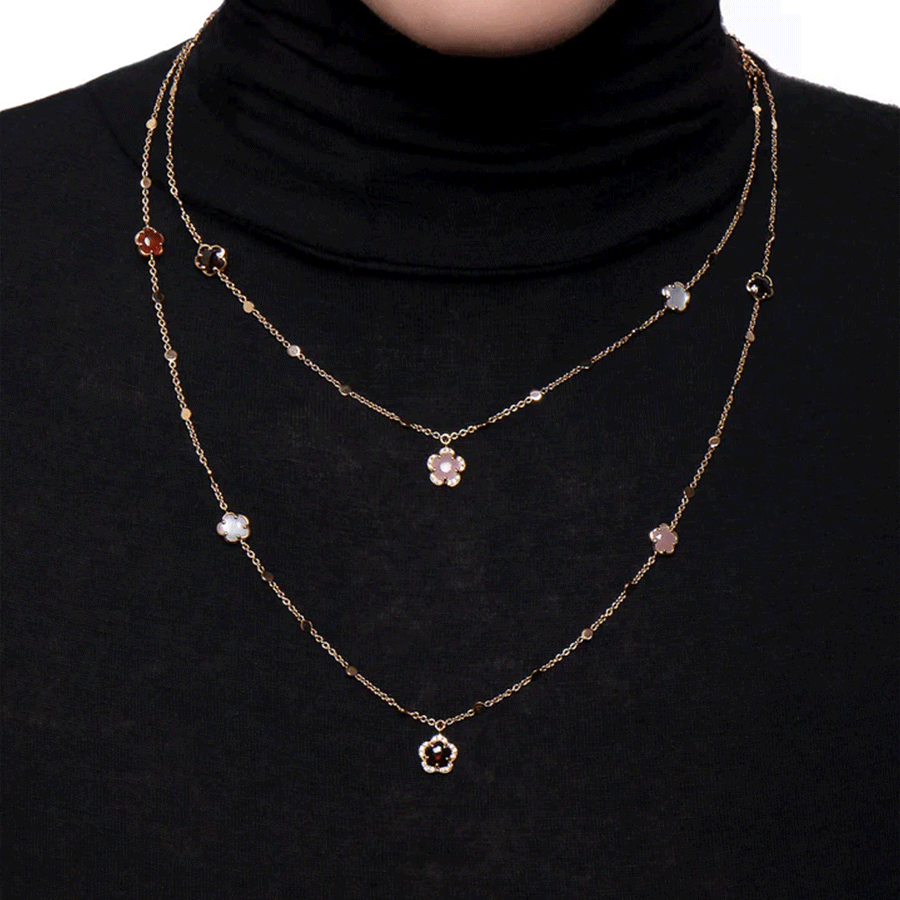 Figlia Dei Fiori Necklace Pink Gold