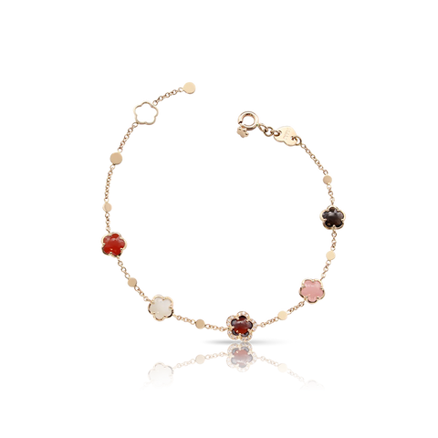 Figlia Dei Fiori Bracelet in Pink Gold with Earth Gems and Diamonds