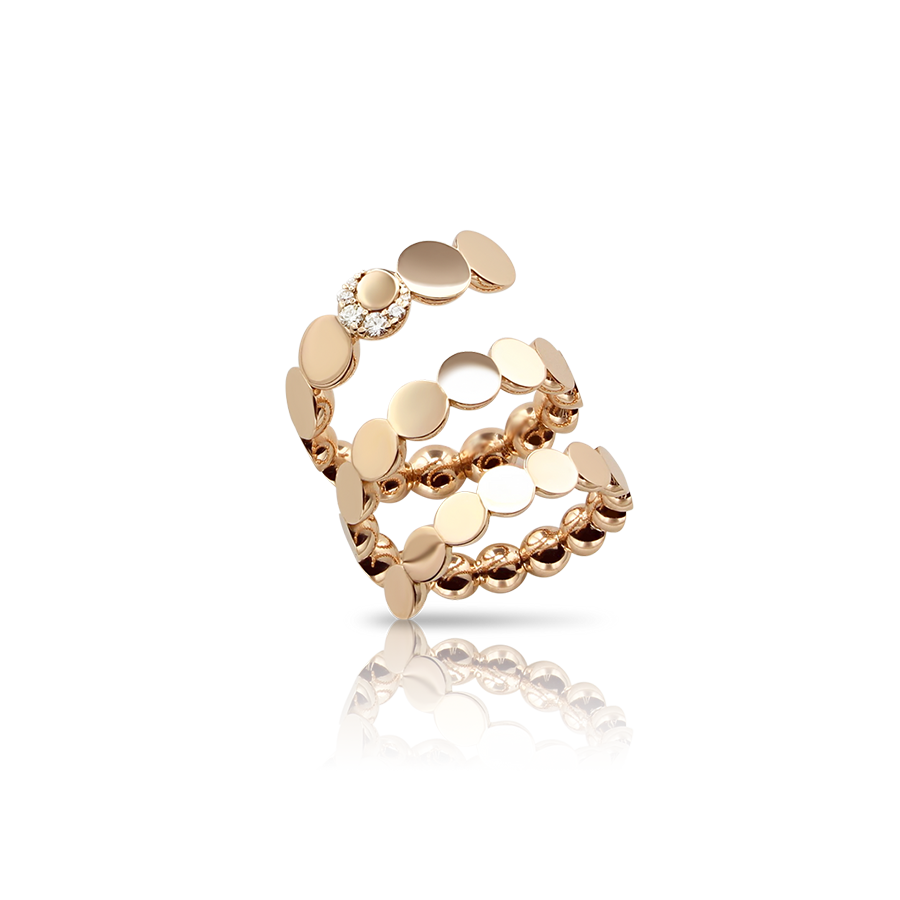 Luce Three Twist Ring Pink Gold