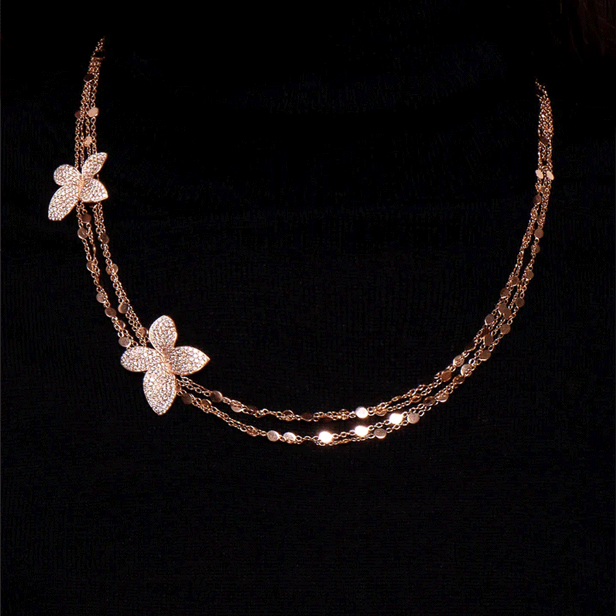 Giardini Segreti Necklace Pink Gold