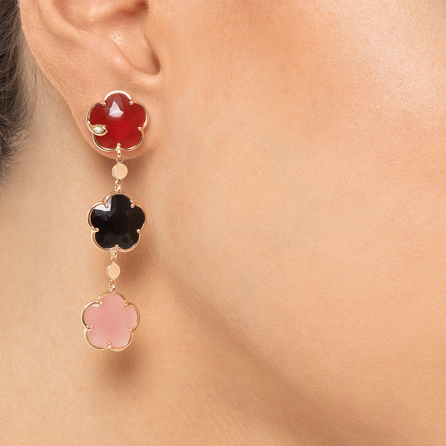 Petit Joli Bouquet Earrings Pink Gold