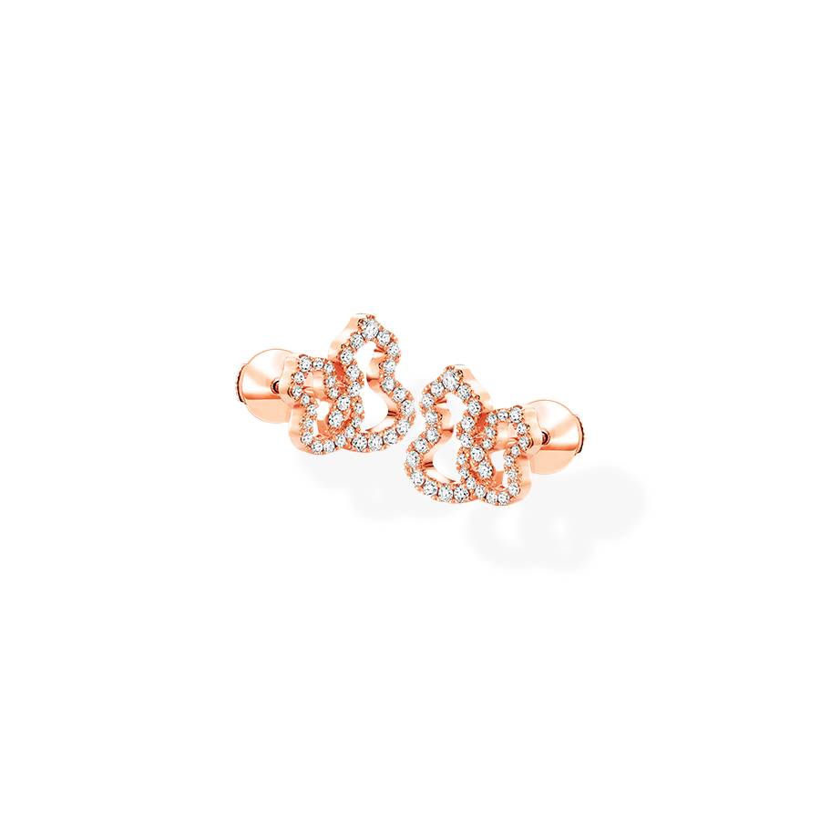 Wulu Earrings in Pink Gold with Diamonds