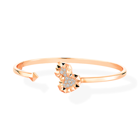 Wulu 18 Bangle in Pink Gold with Diamonds