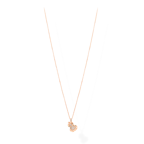 Wulu 18 Necklace in Pink Gold with Diamonds