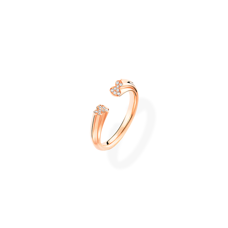Wulu Ring in Pink Gold with Diamonds