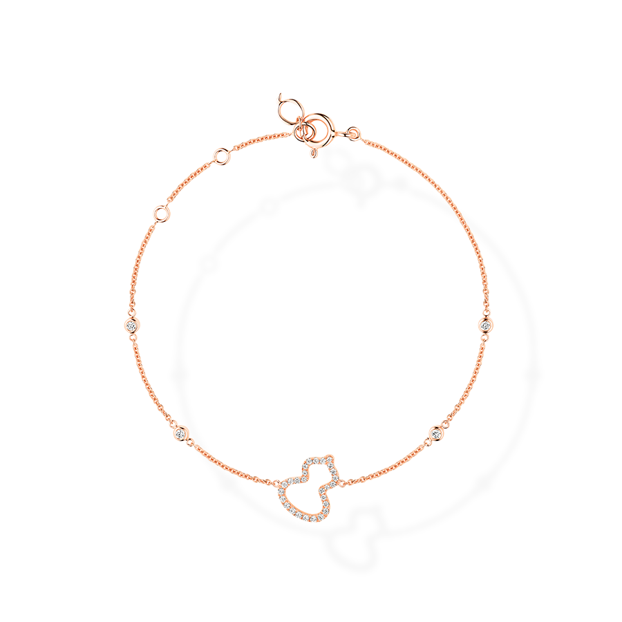 Wulu Bracelet Petite in Pink Gold with Diamonds
