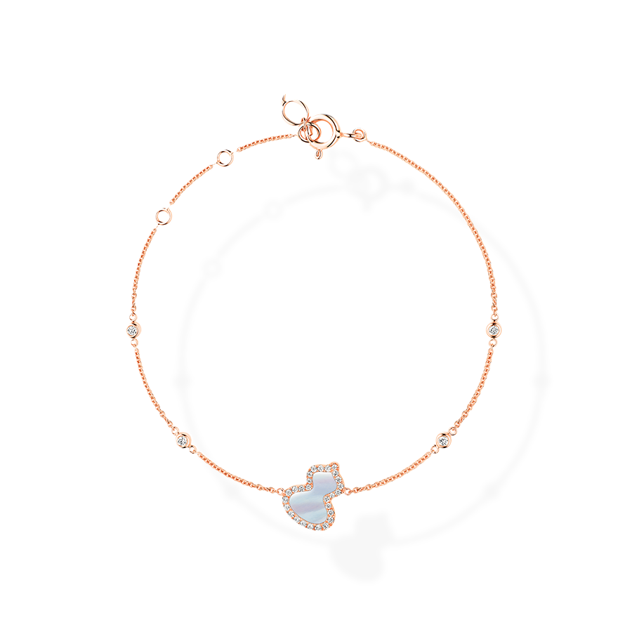 Wulu Bracelet Petite in Pink Gold with Diamonds and Mother of Pearl