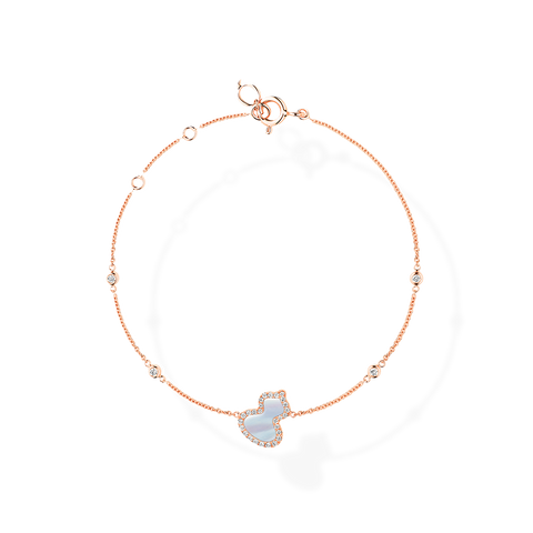 Wulu Bracelet Petite in Pink Gold with Diamonds and Mother of Pearl
