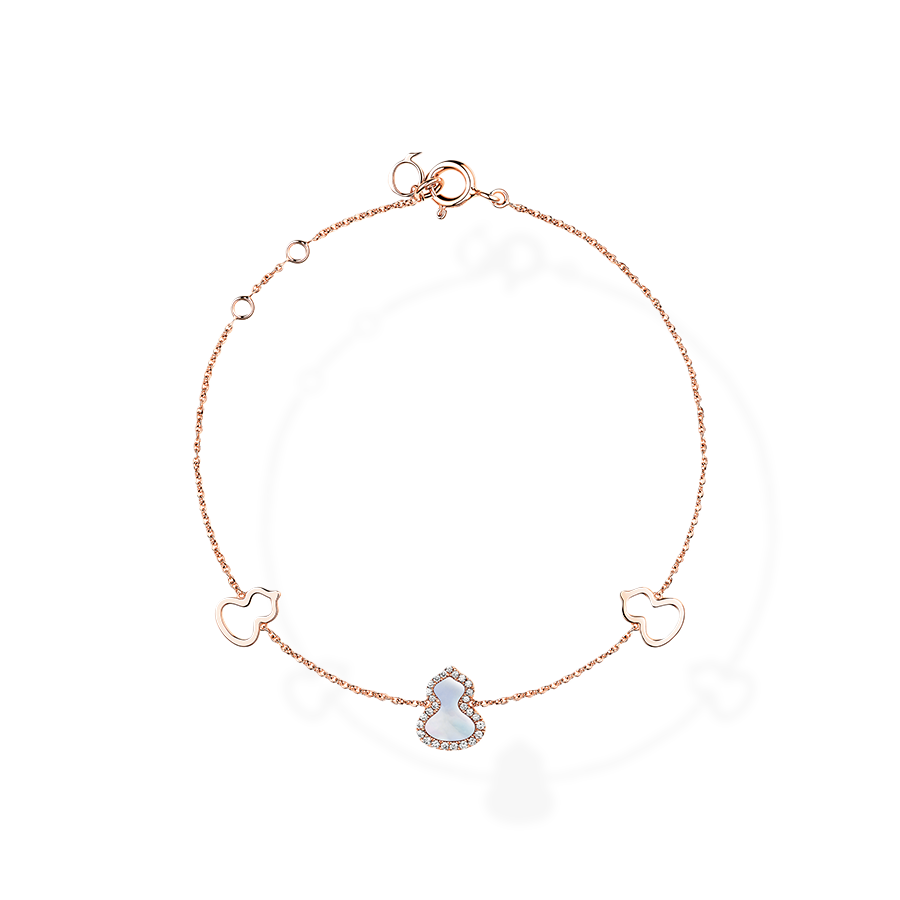 Wulu Bracelet Petite in Pink Gold with Diamonds and MOP