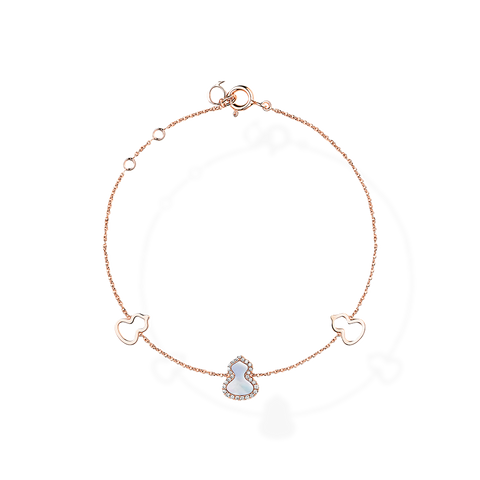 Wulu Bracelet Petite in Pink Gold with Diamonds and MOP