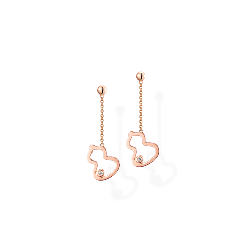 Wulu Earrings Petite in Pink Gold with Diamonds