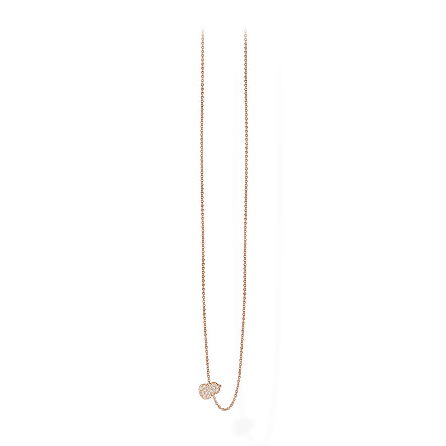 Wulu Necklace Petite in Pink Gold and Diamonds