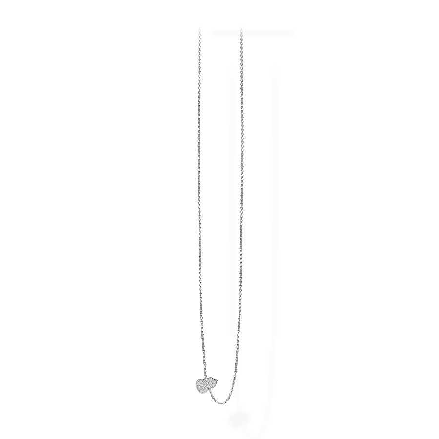 Wulu Necklace Petite in White Gold with Diamonds