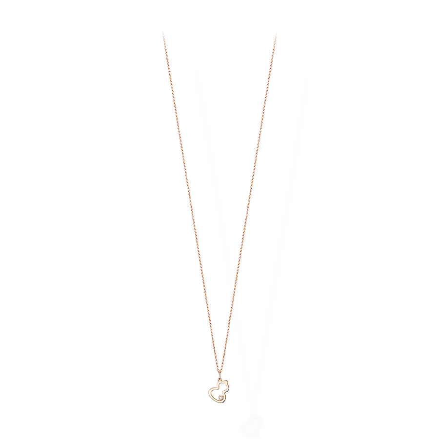 Wulu Necklace Petite in Pink Gold with Diamond