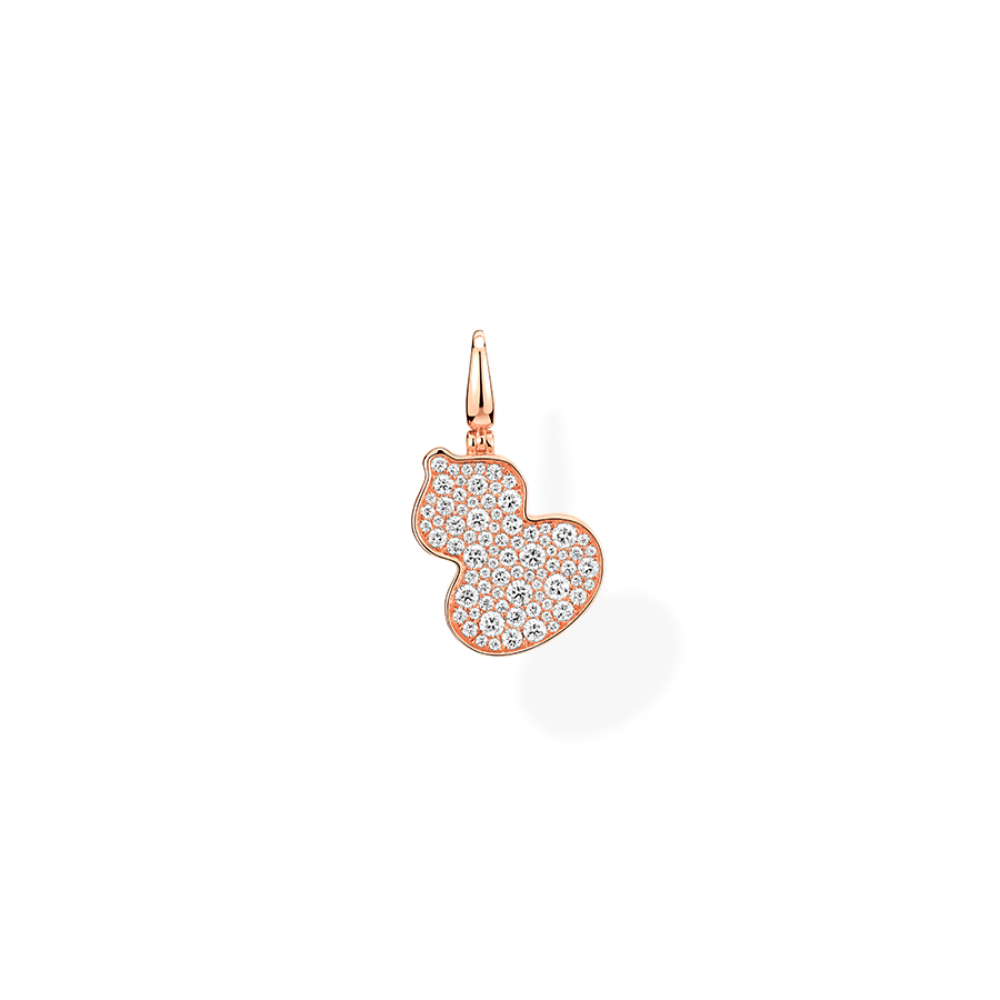 Wulu Pendant Small in Pink Gold with Diamonds