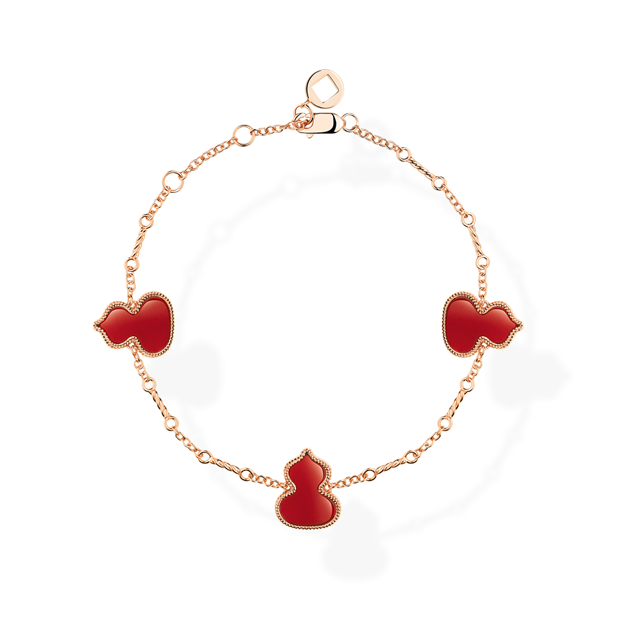 Wulu Bracelet in Pink Gold with Red Agate