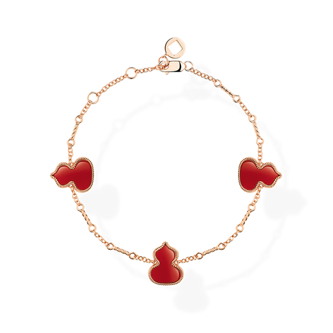 Wulu Bracelet in Pink Gold with Red Agate